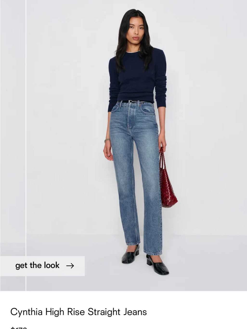 Reformation Cynthia High Rise Straight Jeans Blue - Size 25